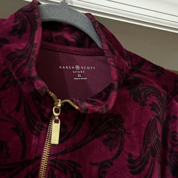 Karen Scott Velour Tracksuit Jacket - Picture 3 of 4